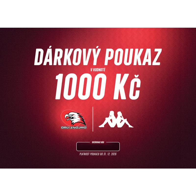 Dárková poukázka HC Znojmo - 1000 Kč Dárková poukázka HC Znojmo - 1000 Kč